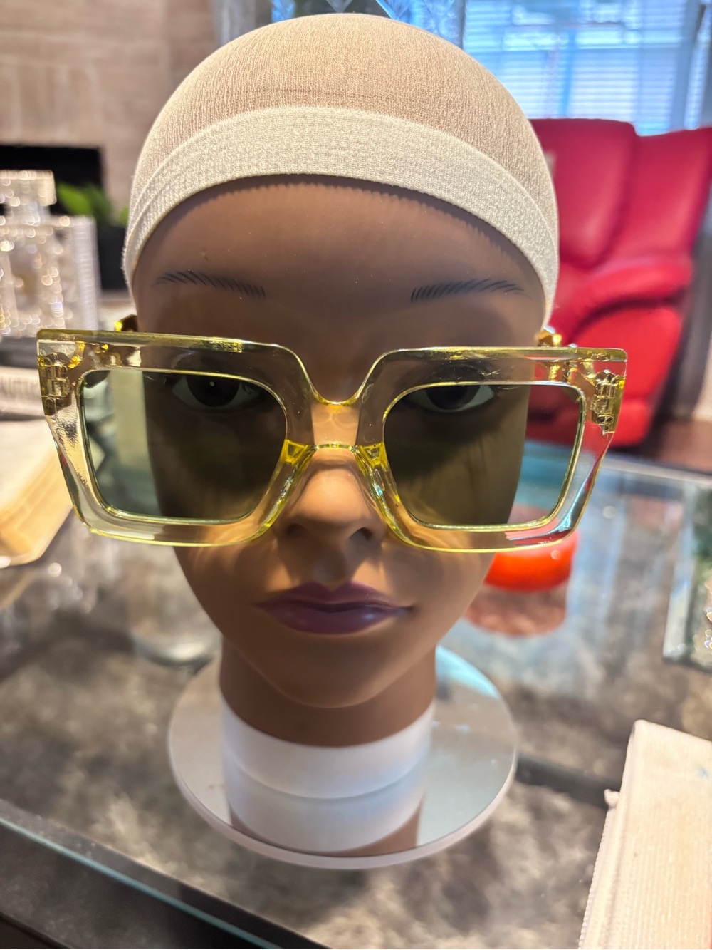 Fashion Nova Yellow Oversized Square Sunglasses